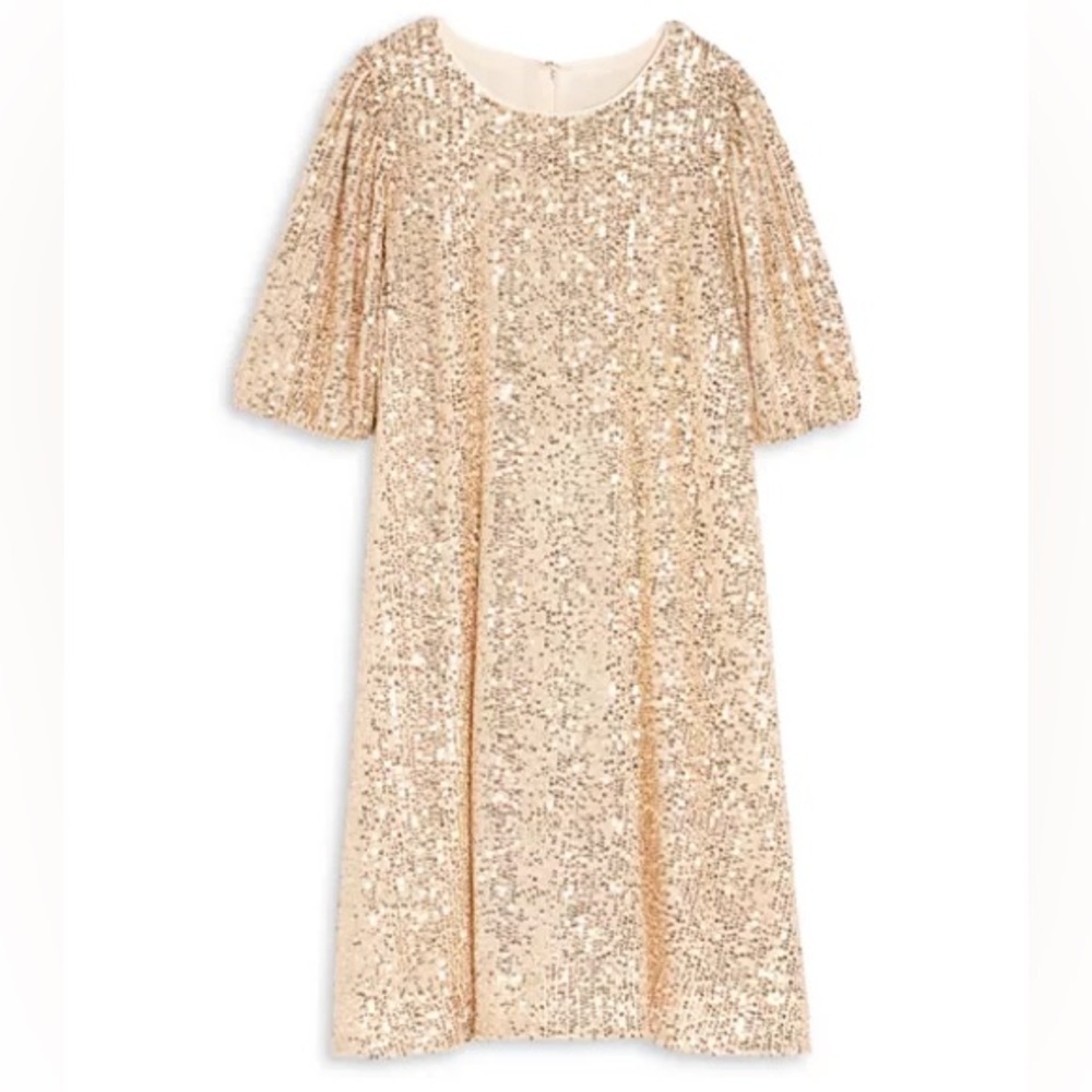 Aqua | Gold Sequin Dress